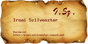 Irsai Szilveszter névjegykártya