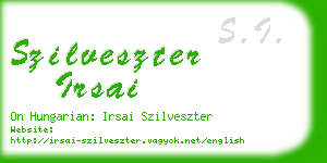 szilveszter irsai business card